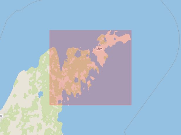 Karta som med röd fyrkant ramar in Visby, Tjelvarskolan, Stockholm, Gotland, Gotlands län