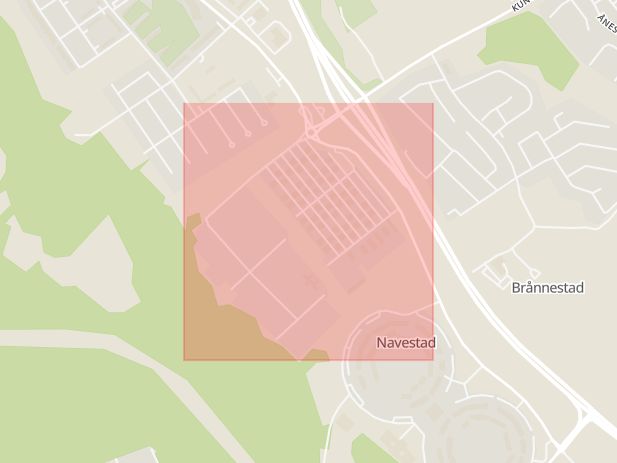 Karta som med röd fyrkant ramar in Navestad, Norrköping, Östergötlands län