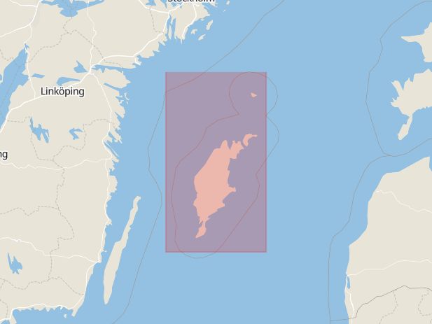 Karta som med röd fyrkant ramar in Bingeby, Gotlands län