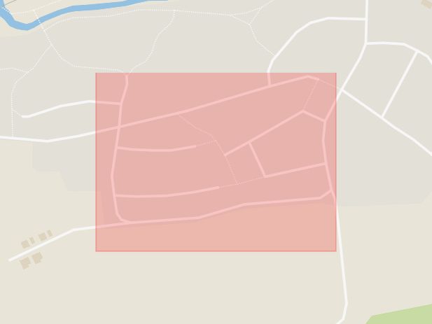 Karta som med röd fyrkant ramar in Nyårsvägen, Trosa, Södermanlands län