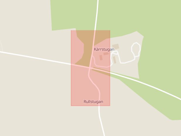 Karta som med röd fyrkant ramar in Pålsboda, Rullstugan, Hallsberg, Örebro län