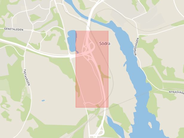 Karta som med röd fyrkant ramar in Verkstadsvägen, Södertälje, Stockholms län