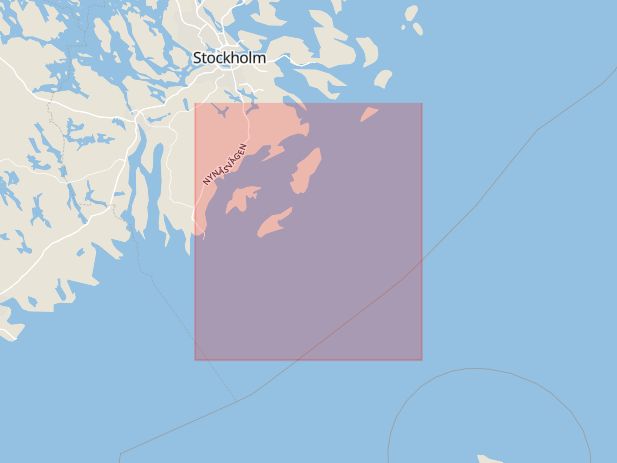 Karta som med röd fyrkant ramar in Haninge Kommun, Haninge, Stockholms län
