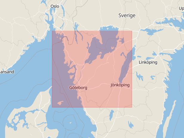 Karta som med röd fyrkant ramar in Liseberg, Västra Götalands län