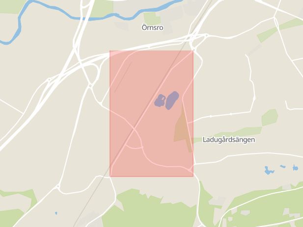 Karta som med röd fyrkant ramar in Gustavsvik, Örebro, Örebro län