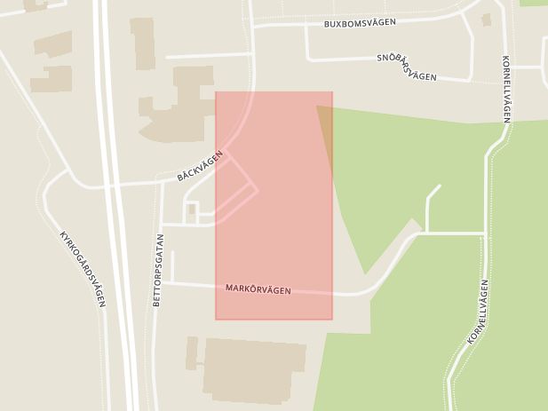Karta som med röd fyrkant ramar in Bettorp, Entre, Örebro, Örebro län