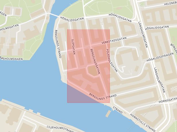 Karta som med röd fyrkant ramar in Lindvallsgatan, Stockholm, Stockholms län