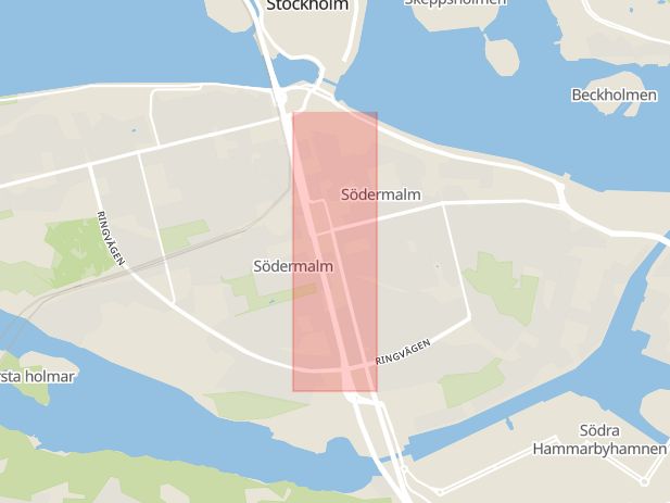 Karta som med röd fyrkant ramar in Götgatan, Södermalm, Stockholms Län, Stockholm, Stockholms län