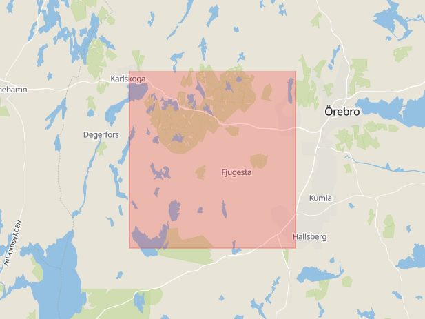 Karta som med röd fyrkant ramar in Lekebergs Kommun, Lekeberg, Örebro län