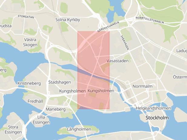 Karta som med röd fyrkant ramar in Eriksgatan, Stockholm, Stockholms län