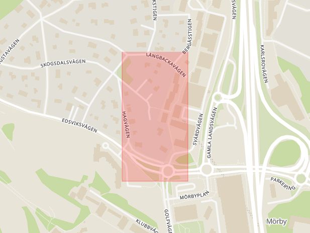 Karta som med röd fyrkant ramar in Klingsta, Danderyd, Stockholms län