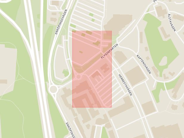 Karta som med röd fyrkant ramar in Barkarby, Barkarby Handelsplats, Järfälla, Stockholms län