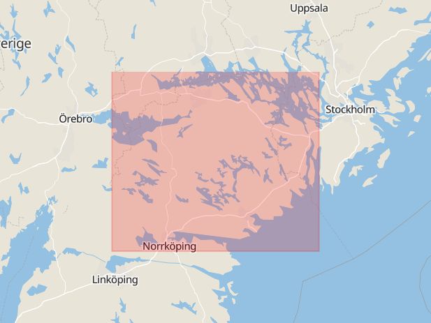 Karta som med röd fyrkant ramar in Katrineholm, Skatteverket, Sverige, Norrköping, Eskilstuna, Jönköping, Linköping, Södermanland, Södermanlands län