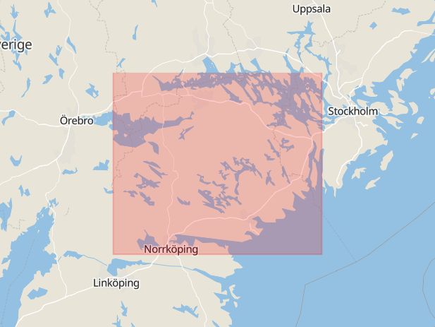 Karta som med röd fyrkant ramar in Norrköping, Södermanlands län