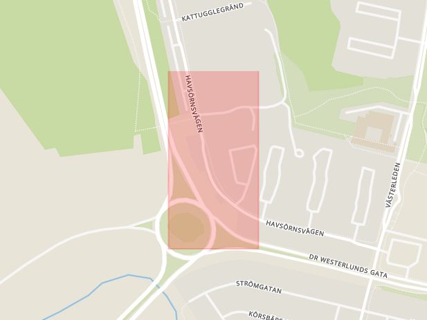 Karta som med röd fyrkant ramar in Bivråksgränd, Enköping, Uppsala län