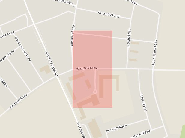 Karta som med röd fyrkant ramar in Tillberga, Västerås, Västmanlands län