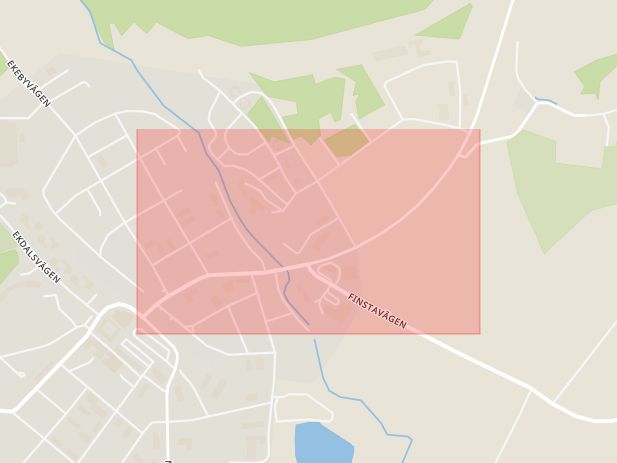 Karta som med röd fyrkant ramar in Rimbo, Roslagsvägen, Norrtälje, Stockholms län