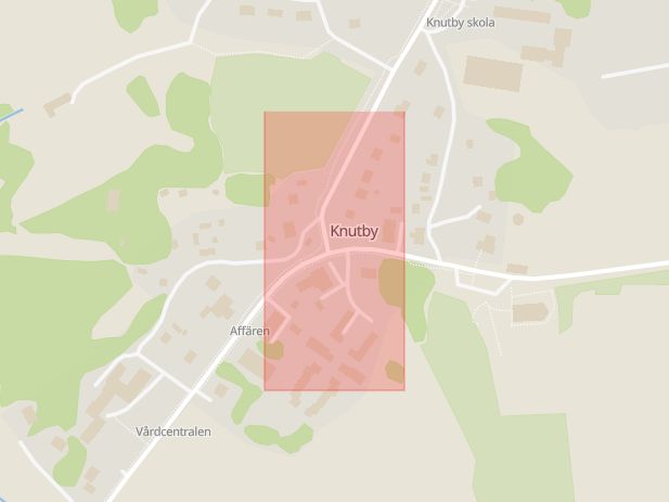 Karta som med röd fyrkant ramar in Knutby, Uppsala, Uppsala län
