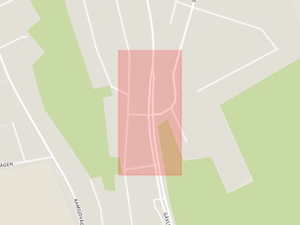 Karta som med röd fyrkant ramar in Gävle Bro, Björklinge, Uppsala, Uppsala län