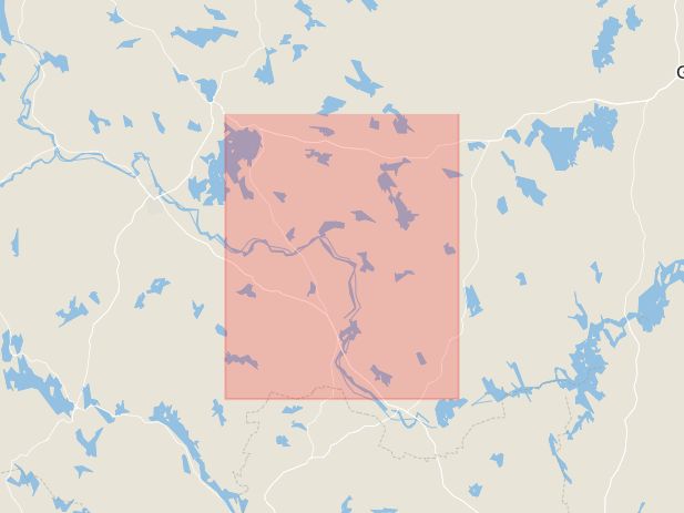 Karta som med röd fyrkant ramar in Älvdalen, Lövnäs, Hedemora Kommun, Borlänge, Spelande, Dalarnas län