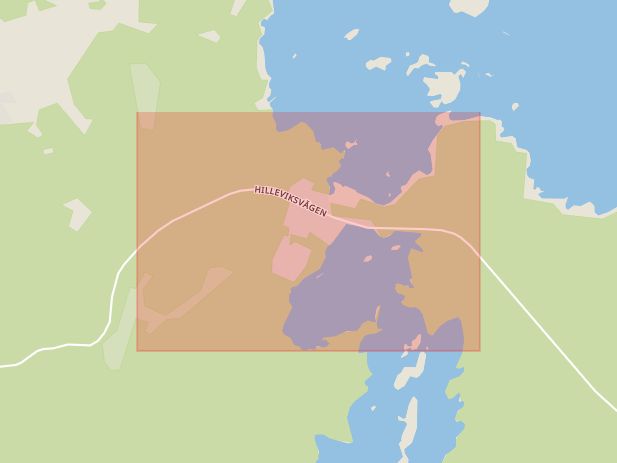 Karta som med röd fyrkant ramar in Hillevik, Småbåtshamnen, Gävle, Gävleborgs län