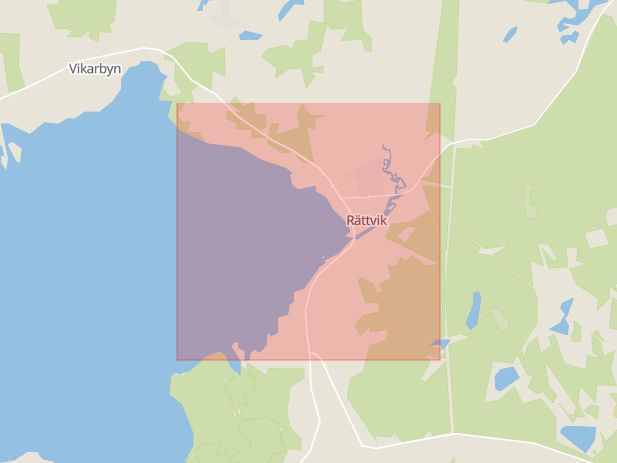 Karta som med röd fyrkant ramar in Tammeråsen, Rättvik, Dalarnas län