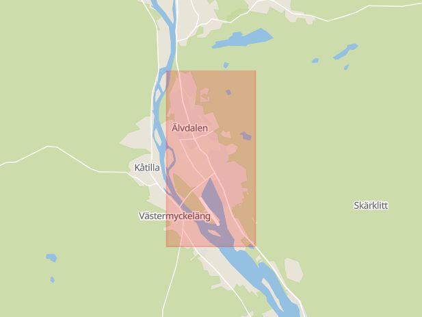 Karta som med röd fyrkant ramar in Grövelsjön, Grövelsjöns Fjällstation, Älvdalen, Dalarnas län