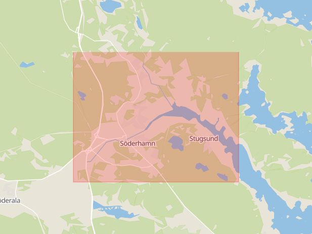 Karta som med röd fyrkant ramar in Skärmen, Söderhamn, Gävleborgs län