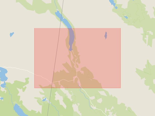 Karta som med röd fyrkant ramar in Grövelsjön, Älvdalen, Dalarnas län
