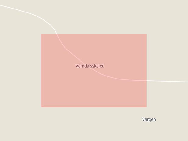 Karta som med röd fyrkant ramar in Vemdalsskalet, Berg, Jämtlands län