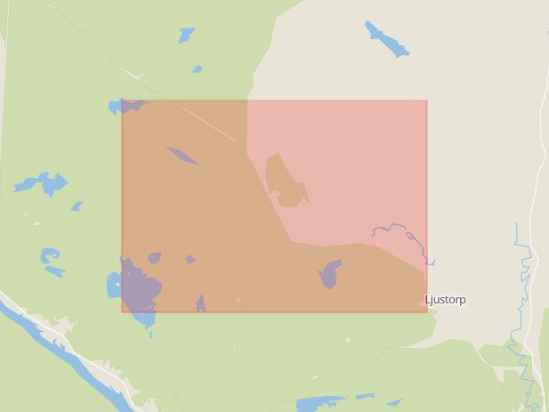 Karta som med röd fyrkant ramar in Lagfors, Ljustorp, Timrå, Västernorrlands län