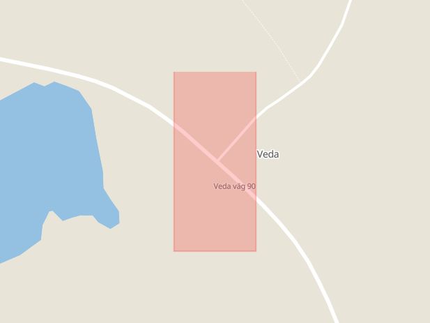 Karta som med röd fyrkant ramar in Veda, Härnösand, Västernorrlands län