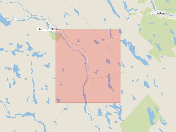 Karta som med röd fyrkant ramar in Bispgården, Sundsvall, Jämtland, Jämtlands län
