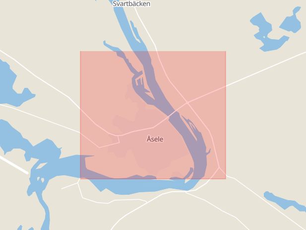 Karta som med röd fyrkant ramar in Gafsele, Rådjuret, Åsele, Västerbottens län