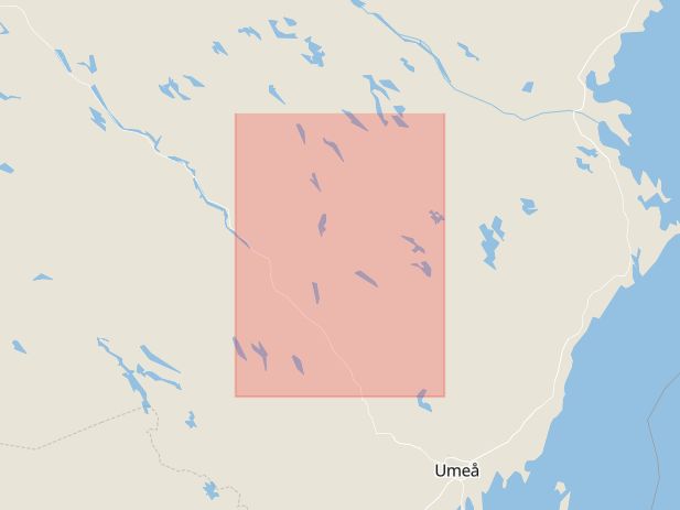 Karta som med röd fyrkant ramar in Vindelns Kommun, Åsele Kommun, Svamp, Fika, Skogsväg, Västerbottens län