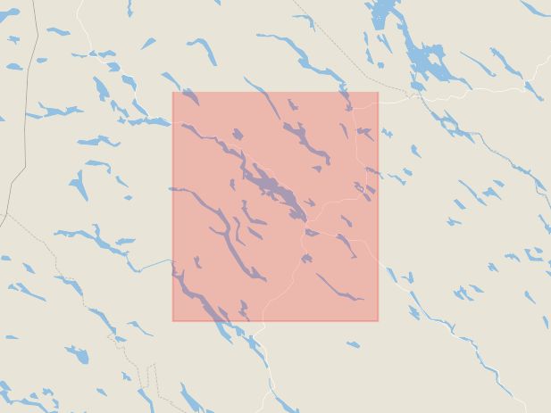 Karta som med röd fyrkant ramar in Storuman, Västerbotten, Vilhelmina, Västerbottens län