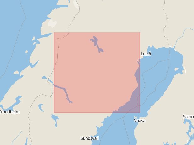Karta som med röd fyrkant ramar in Västerbottens Län, Svamp, Fika, Skogsväg, Jämtlands län, Västerbottens län