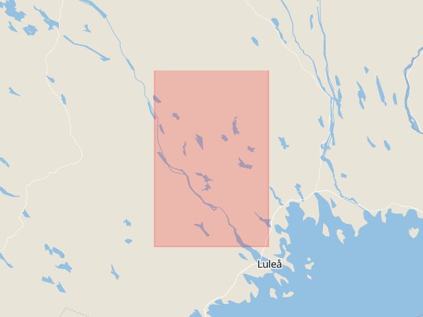 Karta som med röd fyrkant ramar in Boden, Piteå, Gällivare, Bergnäset, Hertsön, Norrbottens län