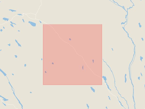 Karta som med röd fyrkant ramar in Hakkas, Överkalix, Norrbottens län