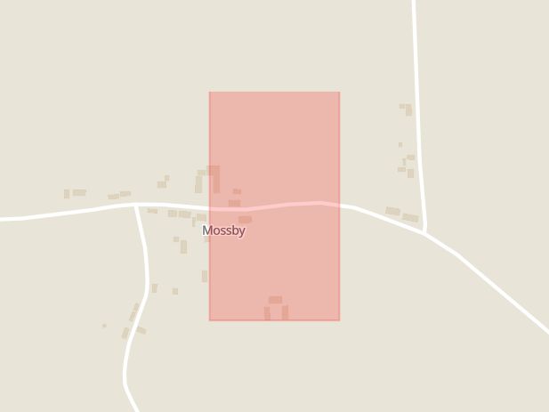 Karta som med röd fyrkant ramar in Mossby, Skurup, Skåne län