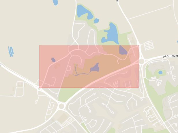 Karta som med röd fyrkant ramar in Källesjövägen, Ystad, Skåne län