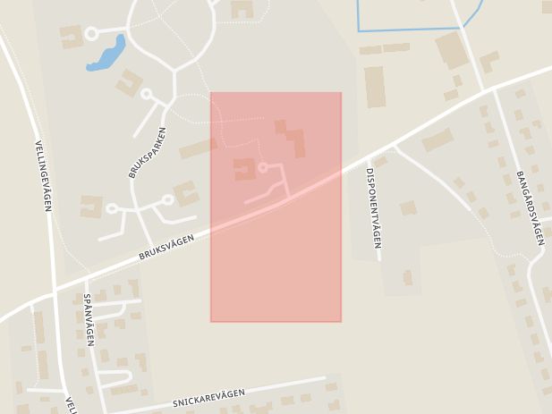 Karta som med röd fyrkant ramar in Hököpinge, Vellinge, Skåne län