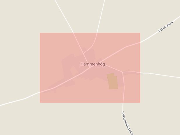Karta som med röd fyrkant ramar in Hammenhög, Simrishamn, Skåne län