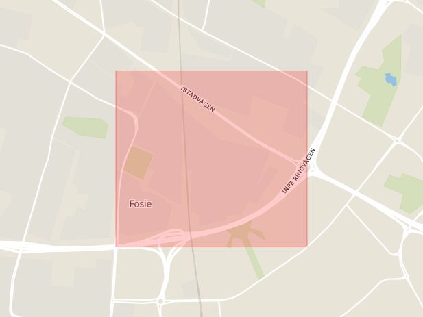 Karta som med röd fyrkant ramar in Gullvik, Malmö, Skåne län