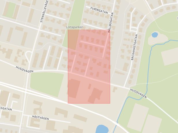 Karta som med röd fyrkant ramar in Volontärgatan, Malmö, Skåne län