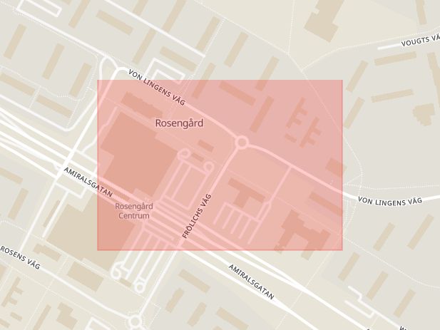 Karta som med röd fyrkant ramar in Wachtmeisters Väg, Malmö, Skåne län