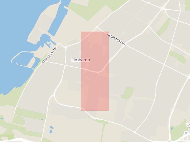 Karta som med röd fyrkant ramar in Västanväg, Malmö, Skåne län