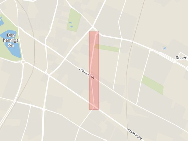 Karta som med röd fyrkant ramar in Lantmannagatan, Malmö, Skåne län