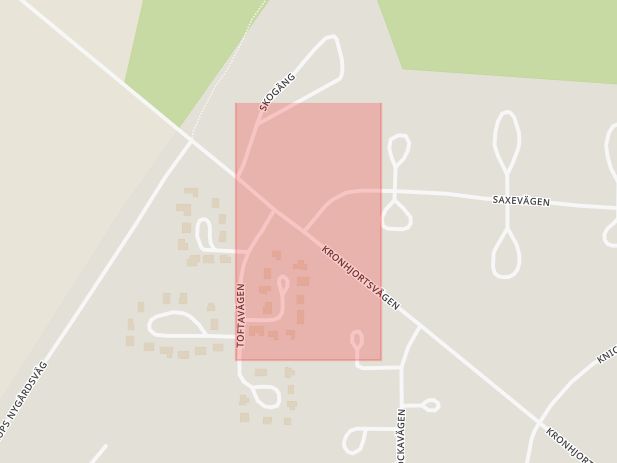 Karta som med röd fyrkant ramar in Blentarp, Karups Sommarby, Sjöbo, Skåne län