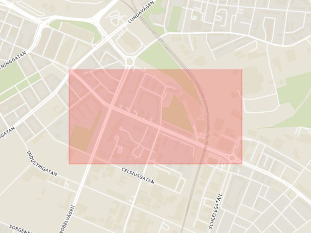 Karta som med röd fyrkant ramar in Värnhem, Sallerupsvägen, Malmö, Skåne län